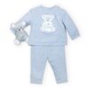 2 piece set pale melange blue