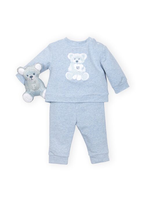 2 piece set pale melange blue