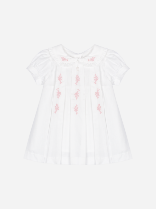 Patachou Baby girl dress and cardigan ecru sweet pink