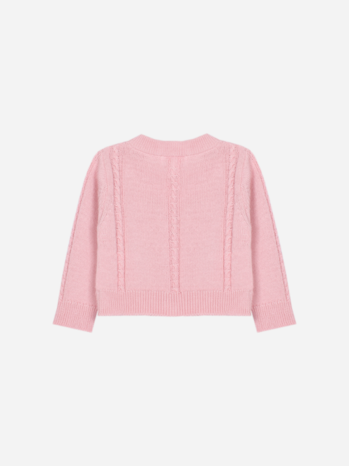 Patachou Baby girl dress and cardigan ecru sweet pink