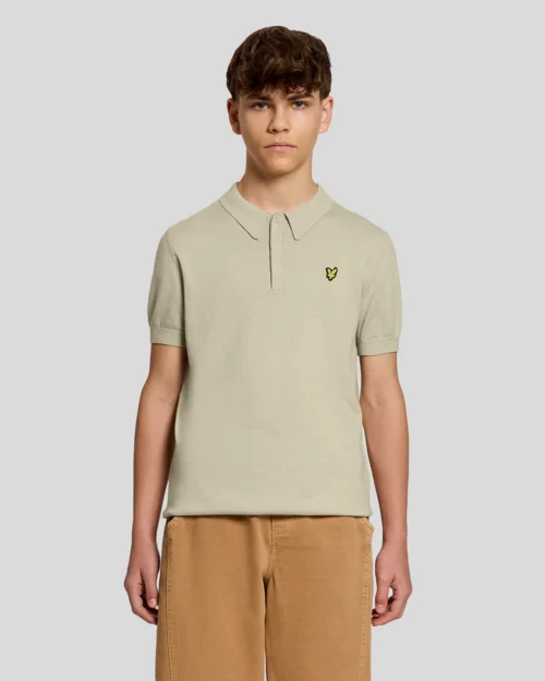 Lyle & Scott - Knitted polo shirt wheat