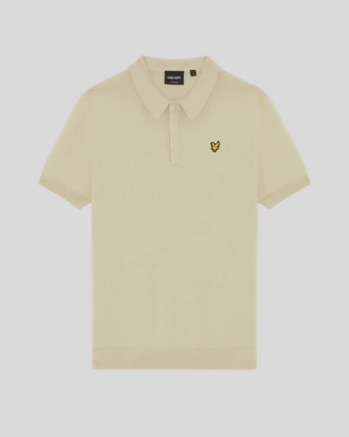 Lyle & Scott - Knitted polo shirt wheat