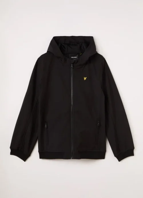 IMG_5639 Hooded windbreaker jacket Jet black