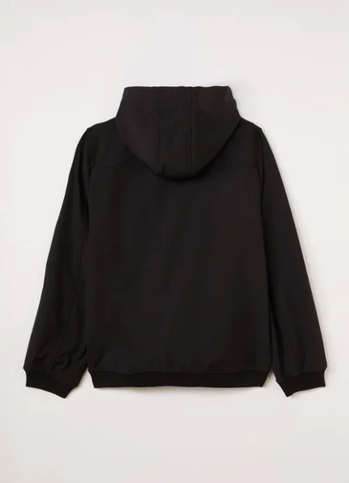 IMG_5641 Hooded windbreaker jacket Jet black