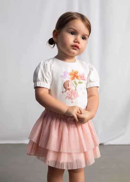 Set skirt glitter flower