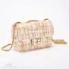 Prinsessefin tweed peach/gold bag