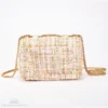 Prinsessefin tweed peach/gold bag
