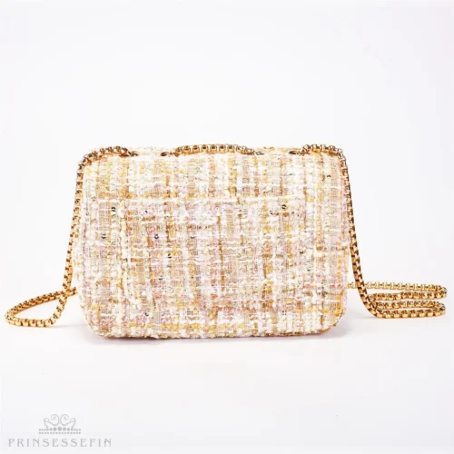 Prinsessefin tweed peach/gold bag