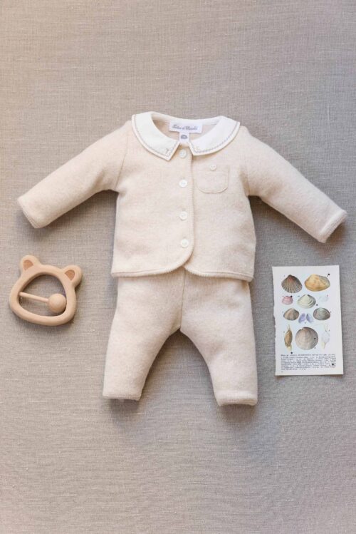 Tartine et Chocolat - Beige gemêleerde katoenen set