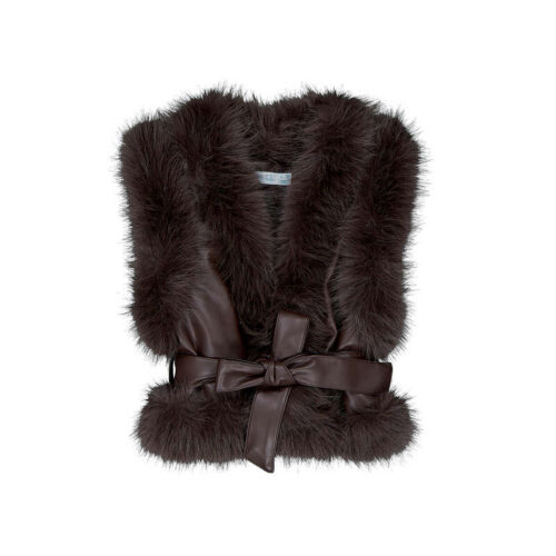Abel & Lula - Faux-fur chocolat bodywarmer