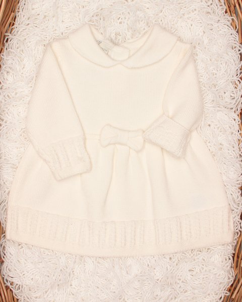 Maglifici - Primalana baby girl dress merino wol MILK